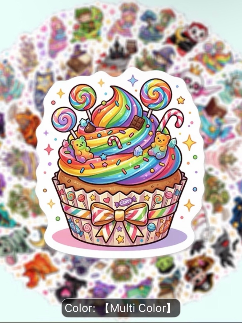 (50) Dreamy Cupcake Stickers